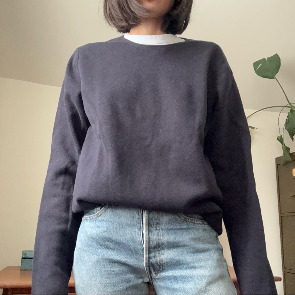 COS Navy Cotton Knit Sweater